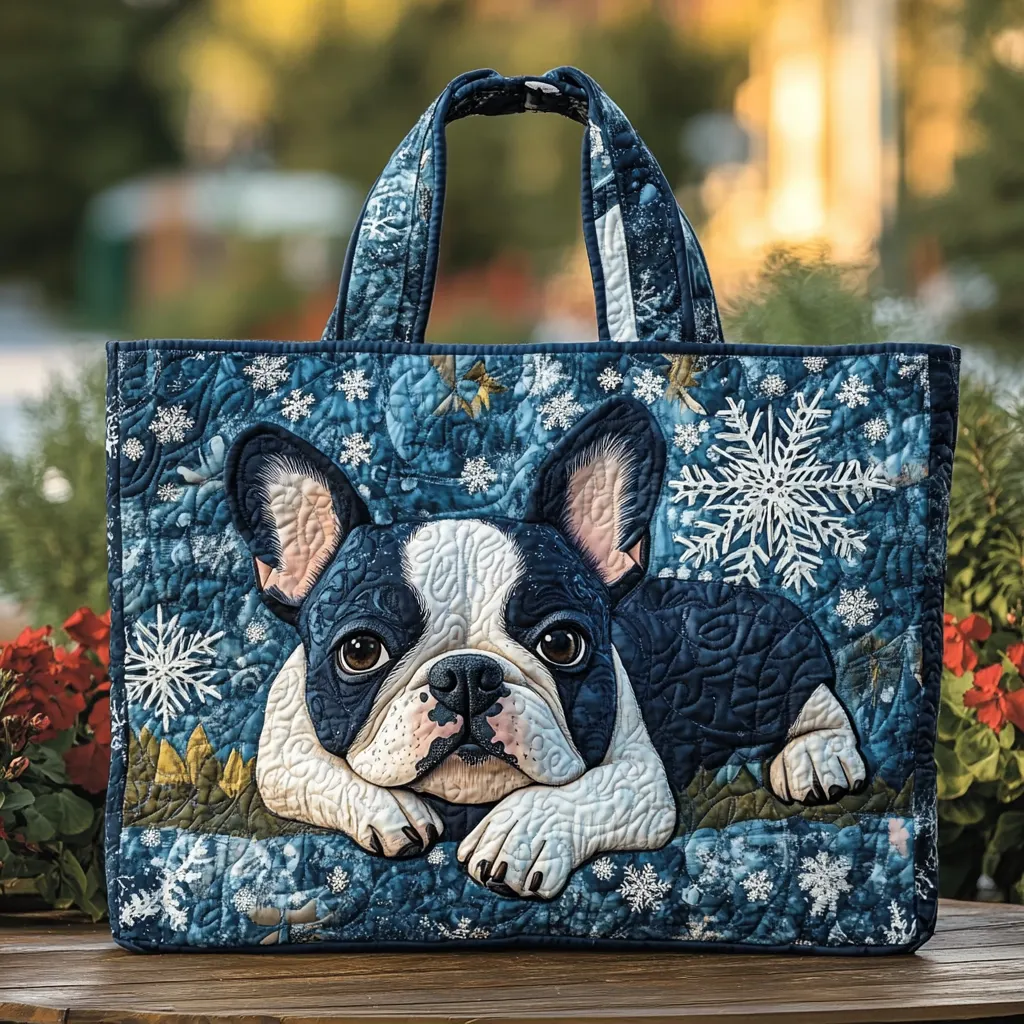 Boston Terrier Quilted Tote Bag