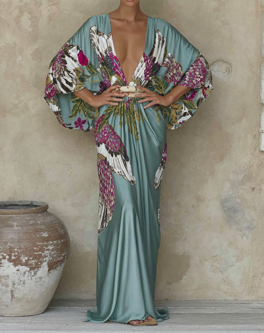 Elegant Vintage Printed Robe