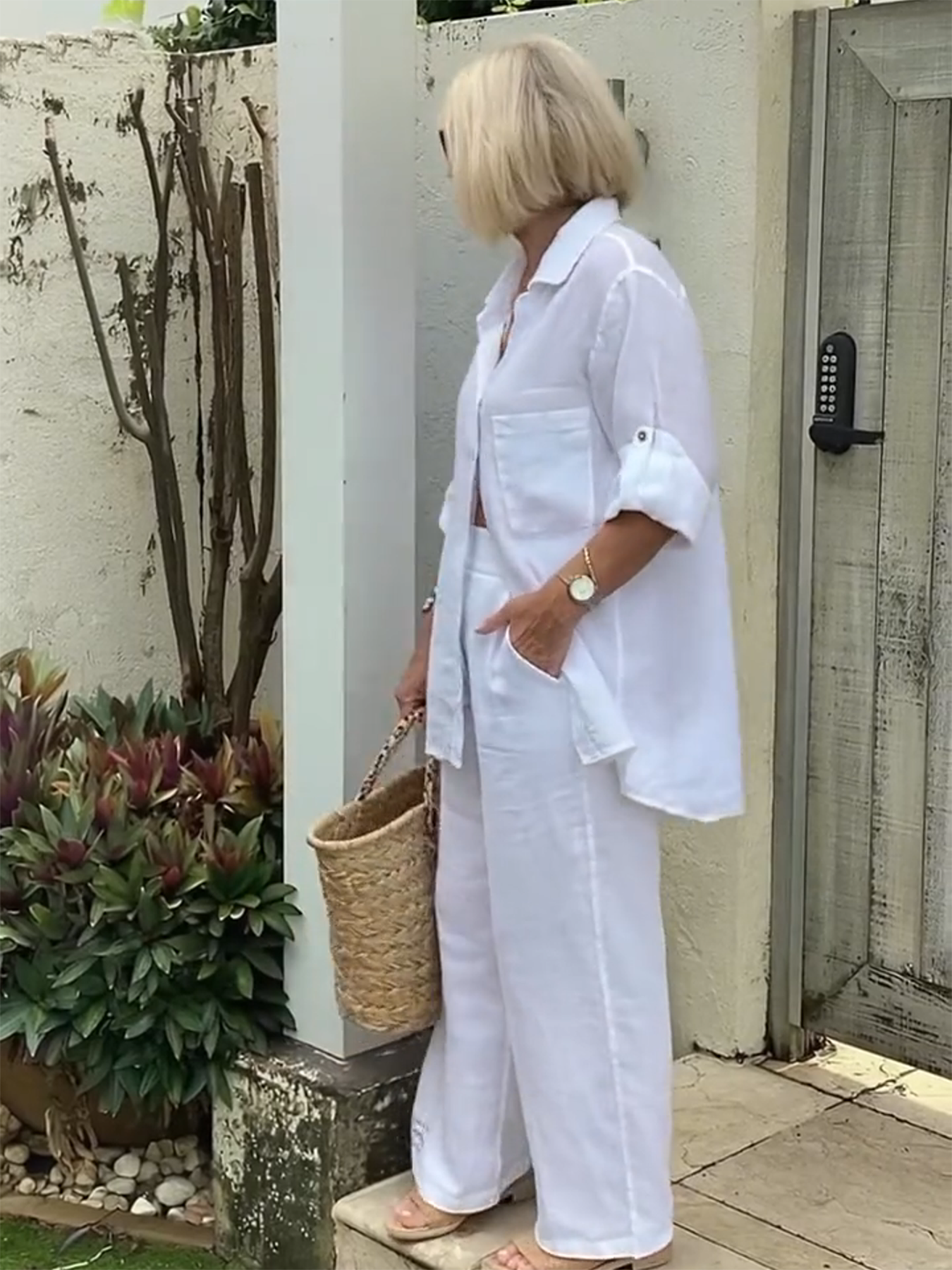 Linen-Blend Two-Piece Set