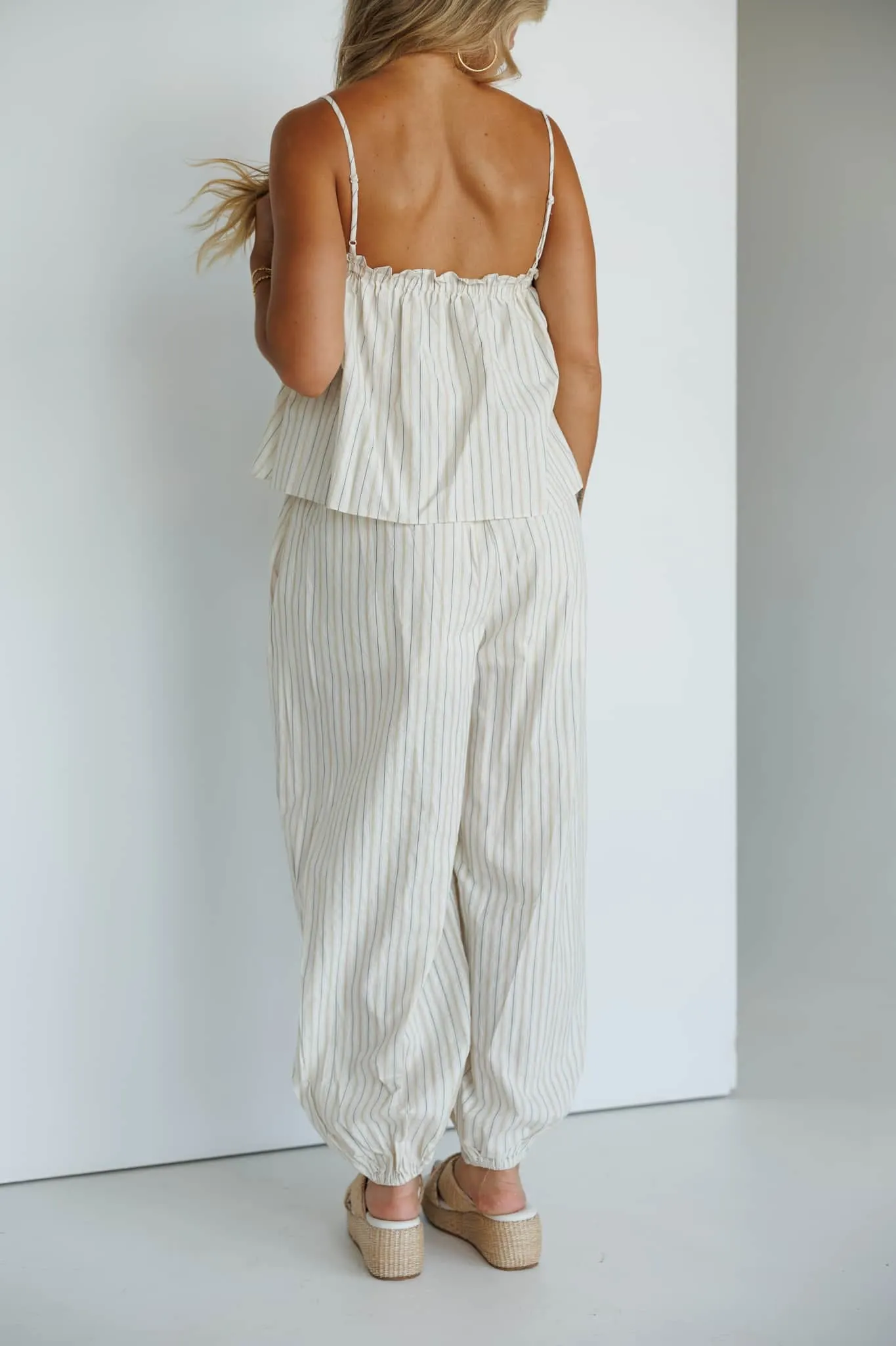 Striped Top Balloon Jumpsuit