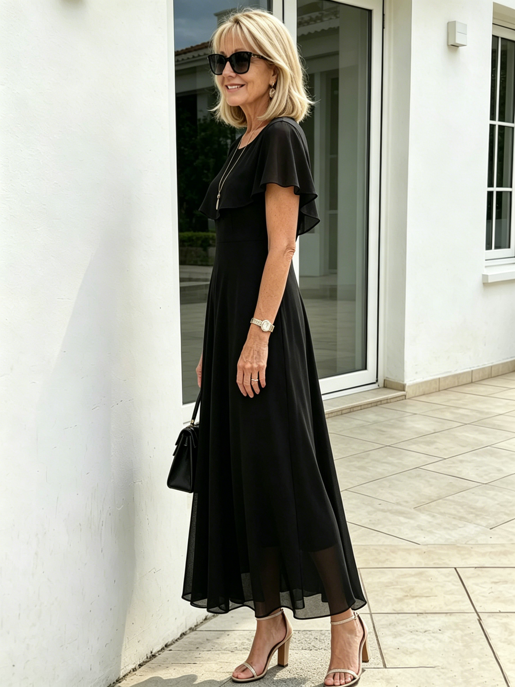 Plum Chiffon Maxi Dress