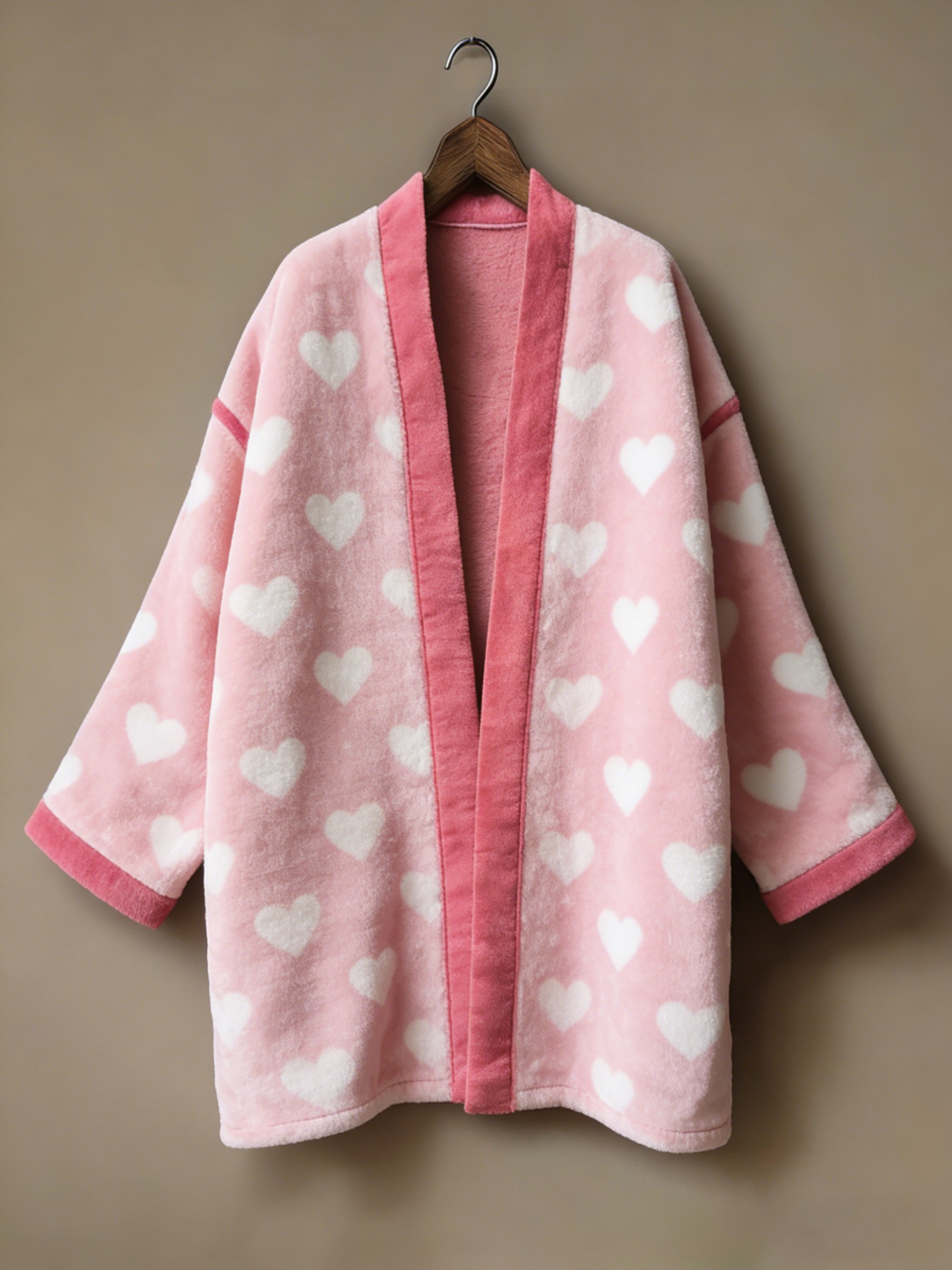 Flannel embroidered printed medium and long kimono cardigan