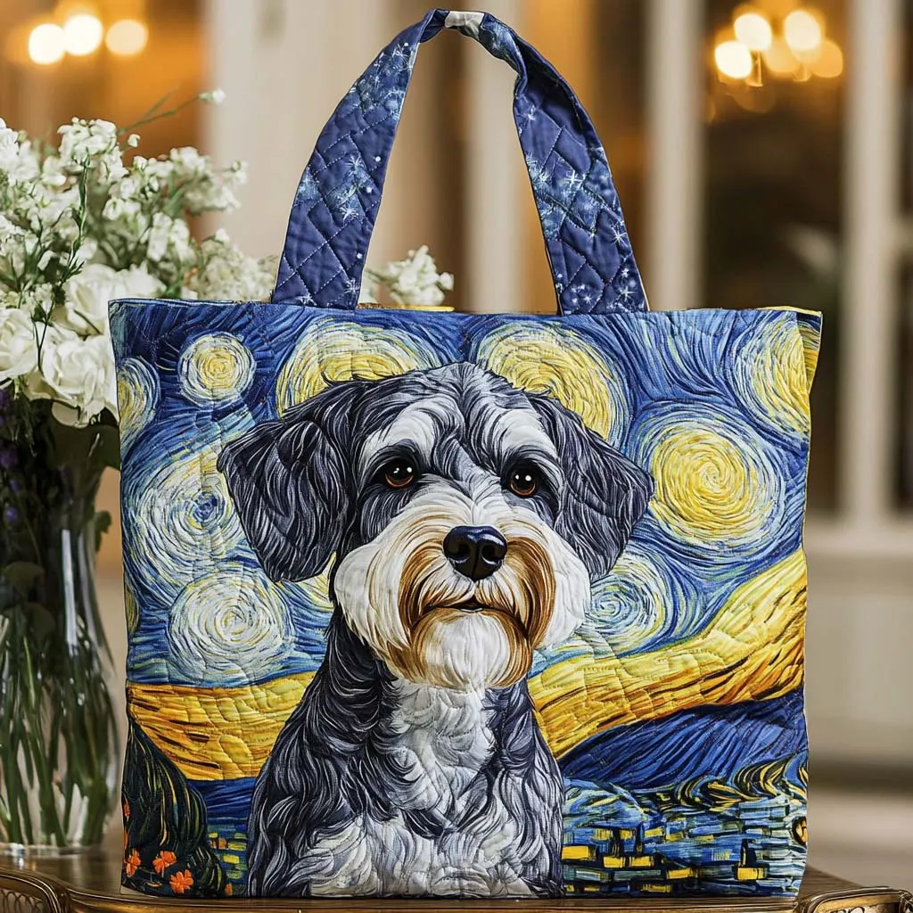 Schnauzer Quilted Tote Bag