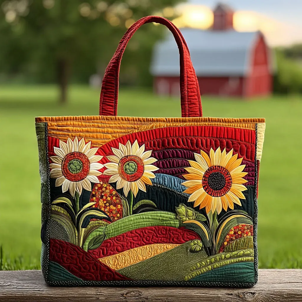 Flower Quilted Tote Bag