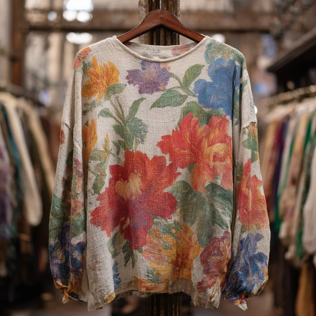 Women's Ethnic Floral Embroidered Casual Shirt