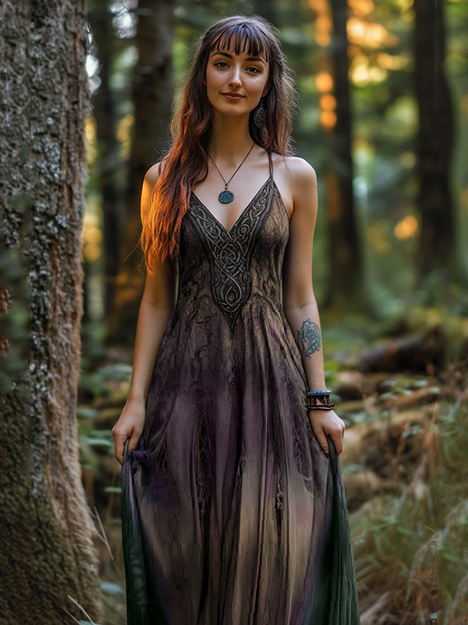 Vintage Celtic Knot Gradient Art Sling Dress