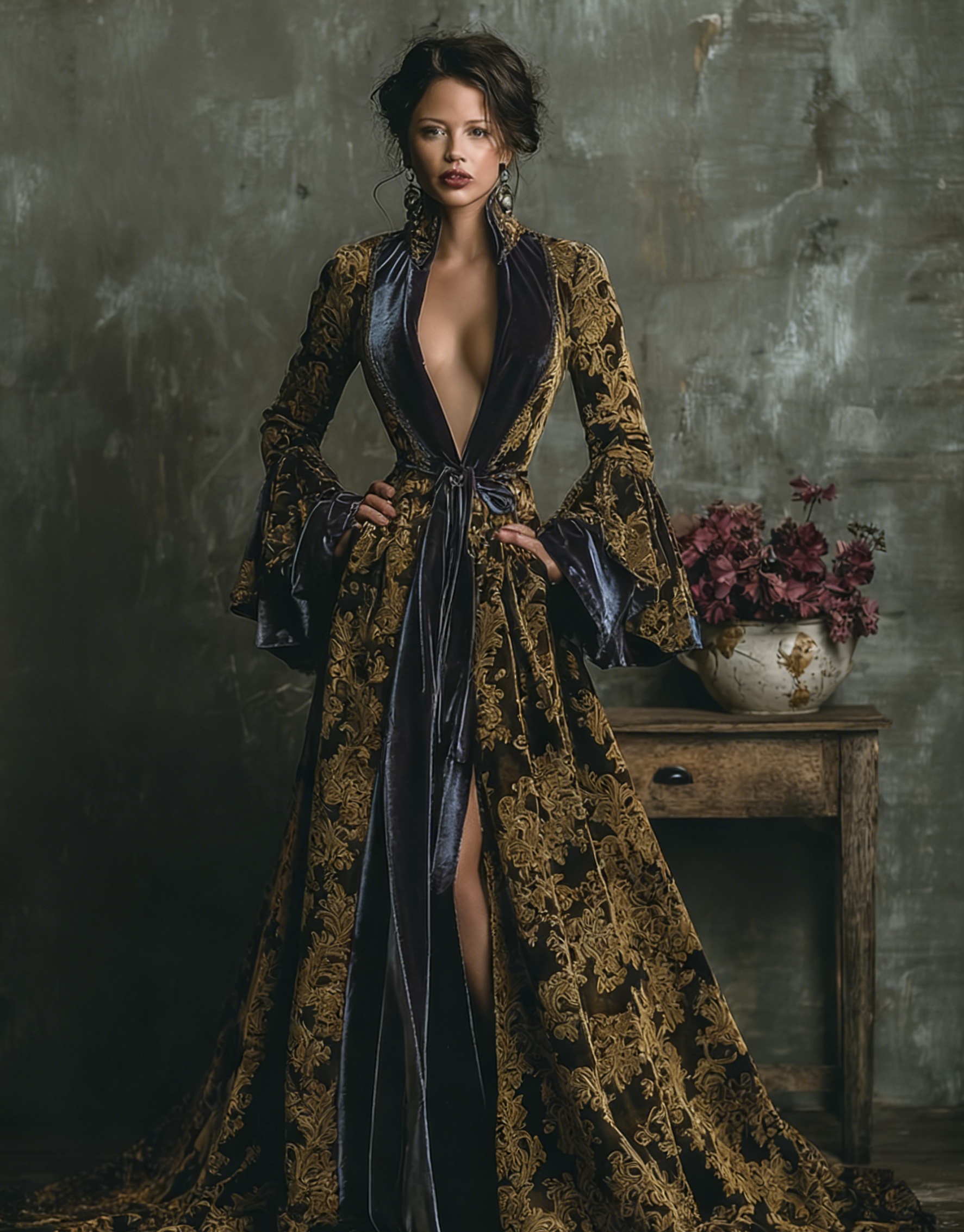 Women's Retro Fit Royal Velvet Robe (belt Included)