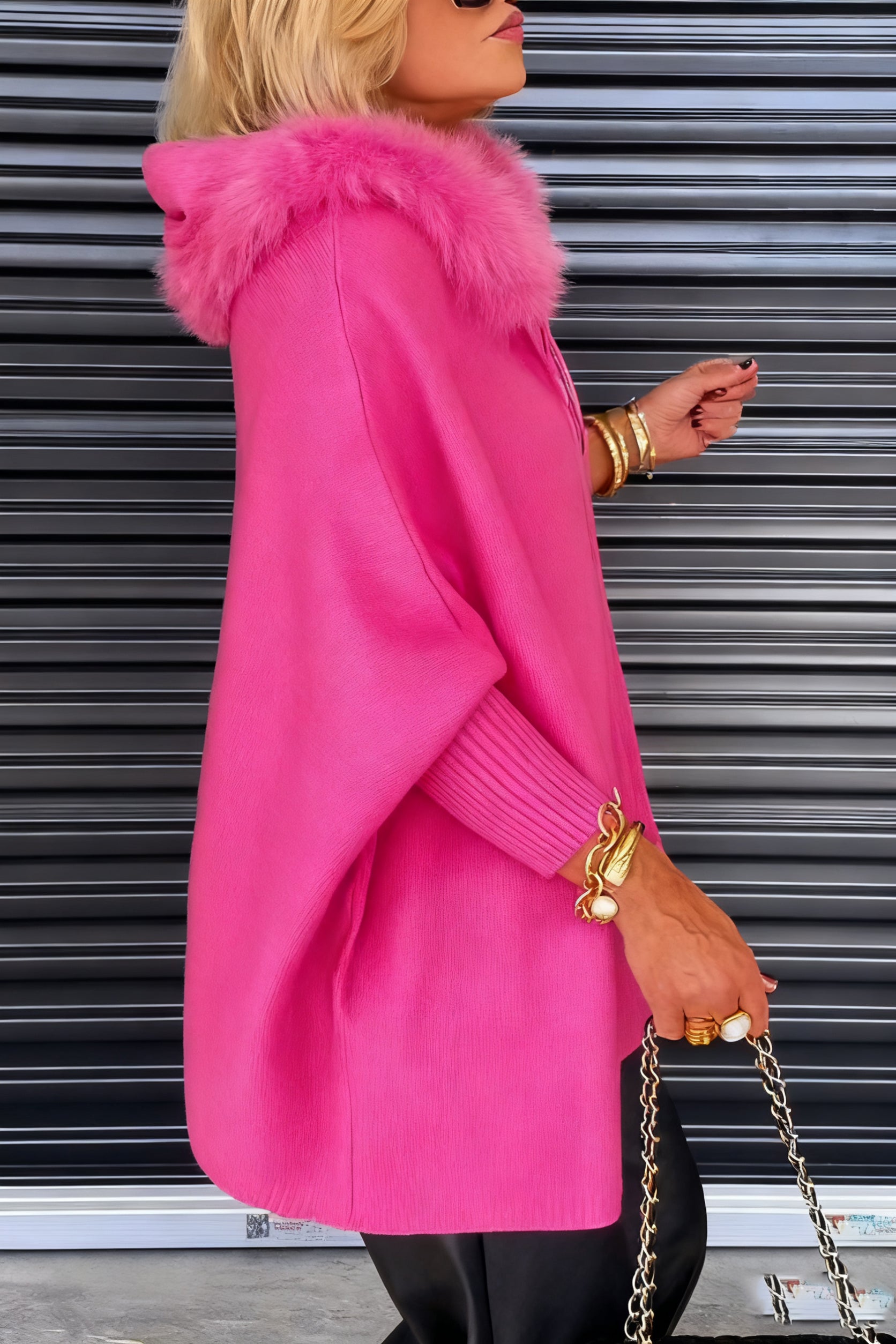 Fur Collar Solid Color Casual Jacket