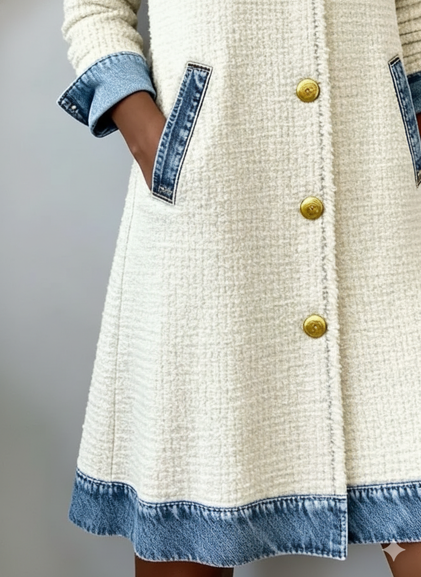 Casual Denim Patchwork Dress