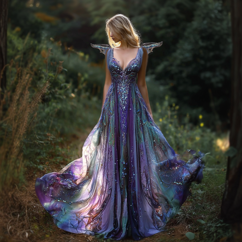 Women's Dream Myth Gradient Cotton And Linen Dress