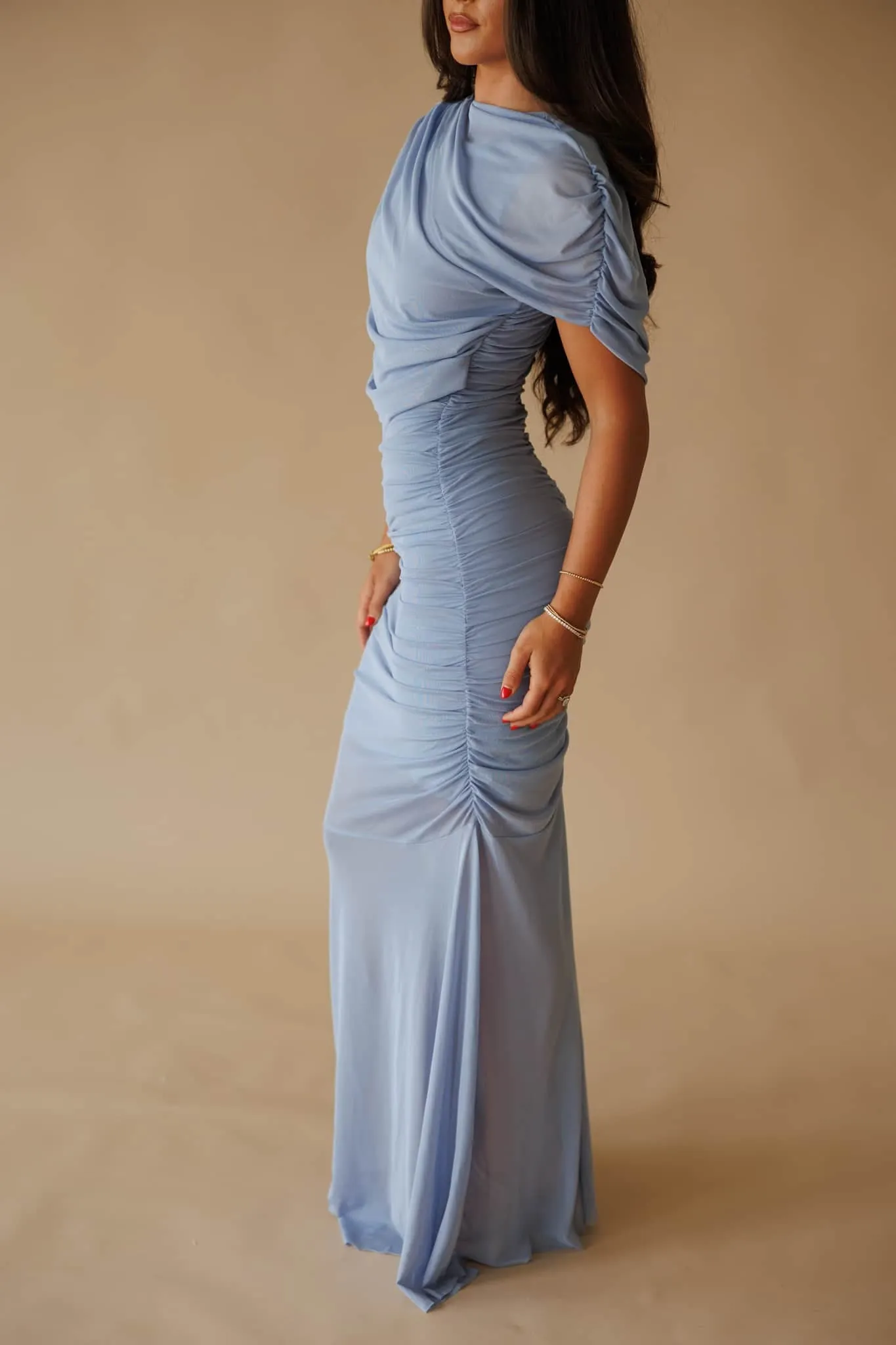 Cape Flare Maxi Dress