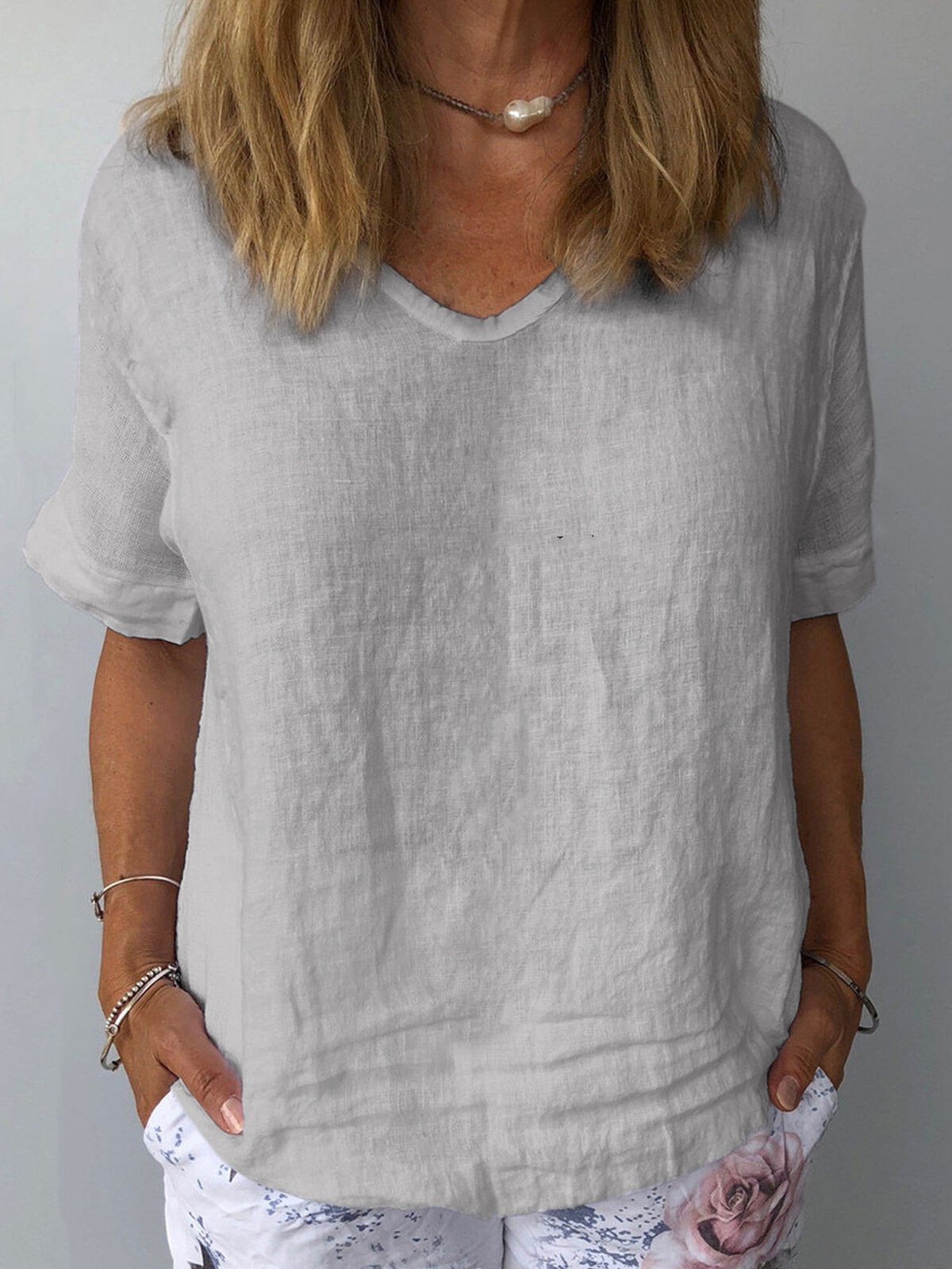 Pure Color Casual Cotton Shirt