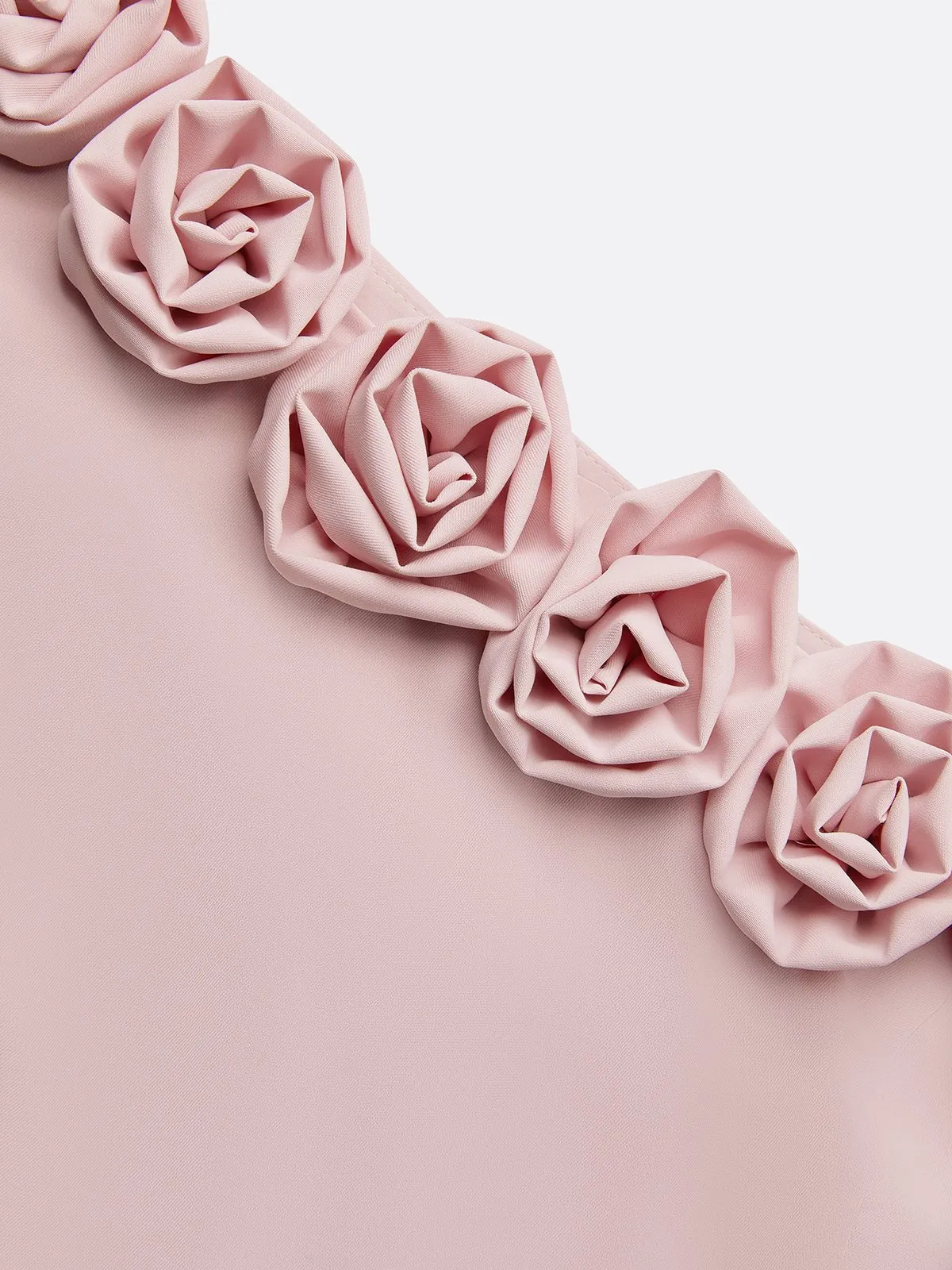 Pink 3D Floral One-Shoulder Sleeveless Dressy Jumpsuit