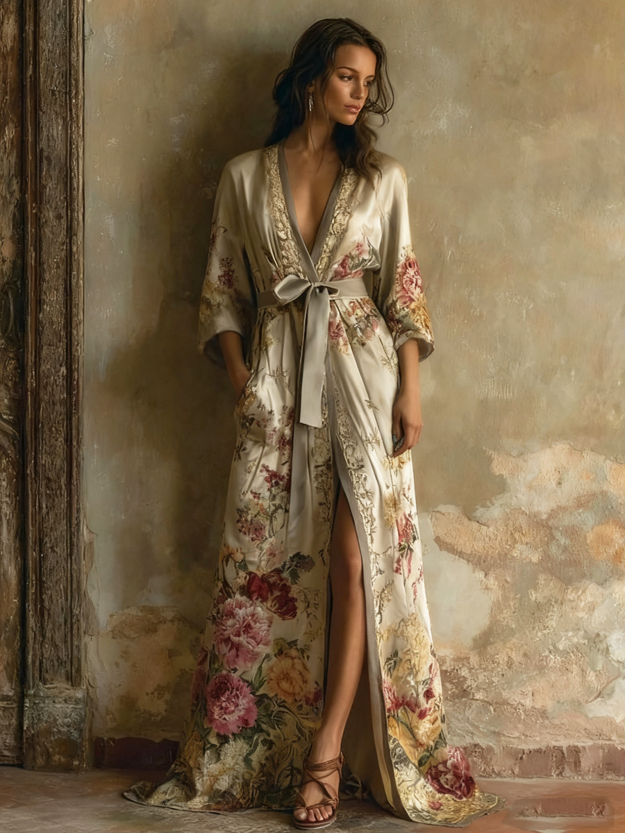 Autumn & winter elegant velvet robe (with belt)