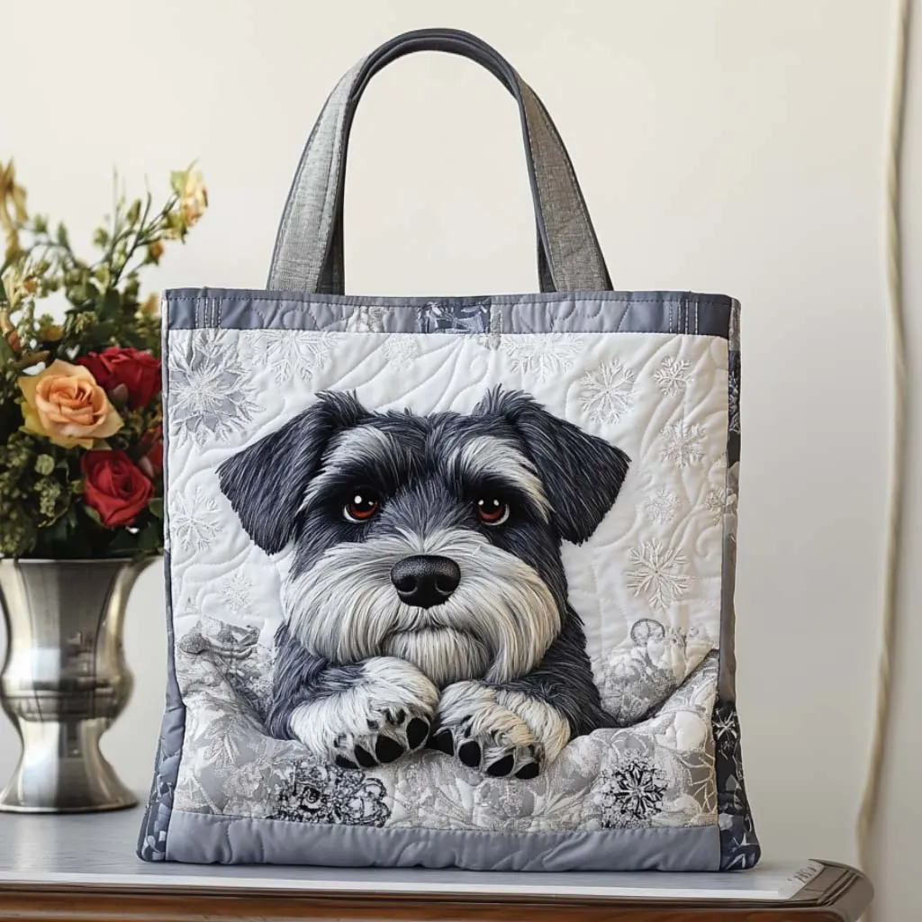 Schnauzer Quilted Tote Bag