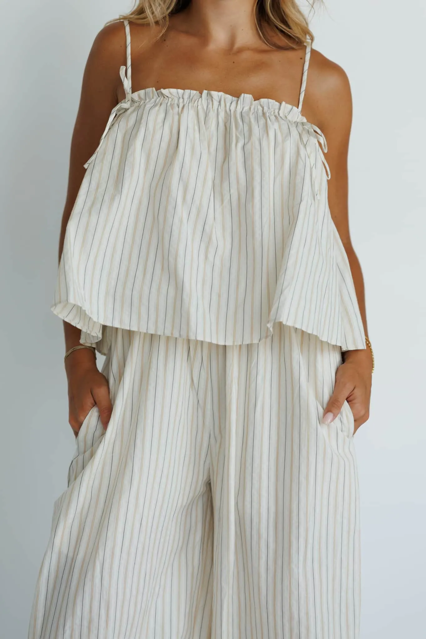 Striped Top Balloon Jumpsuit