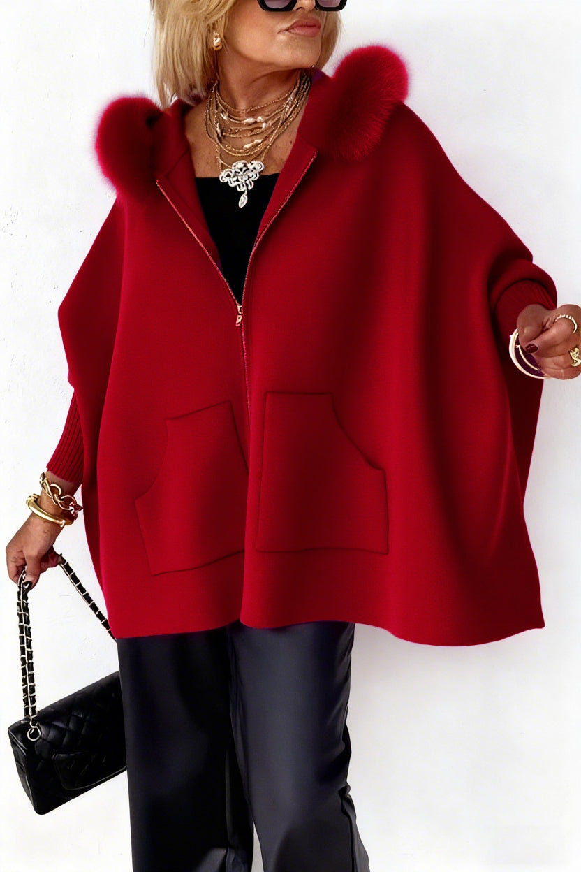 Fur Collar Solid Color Casual Jacket