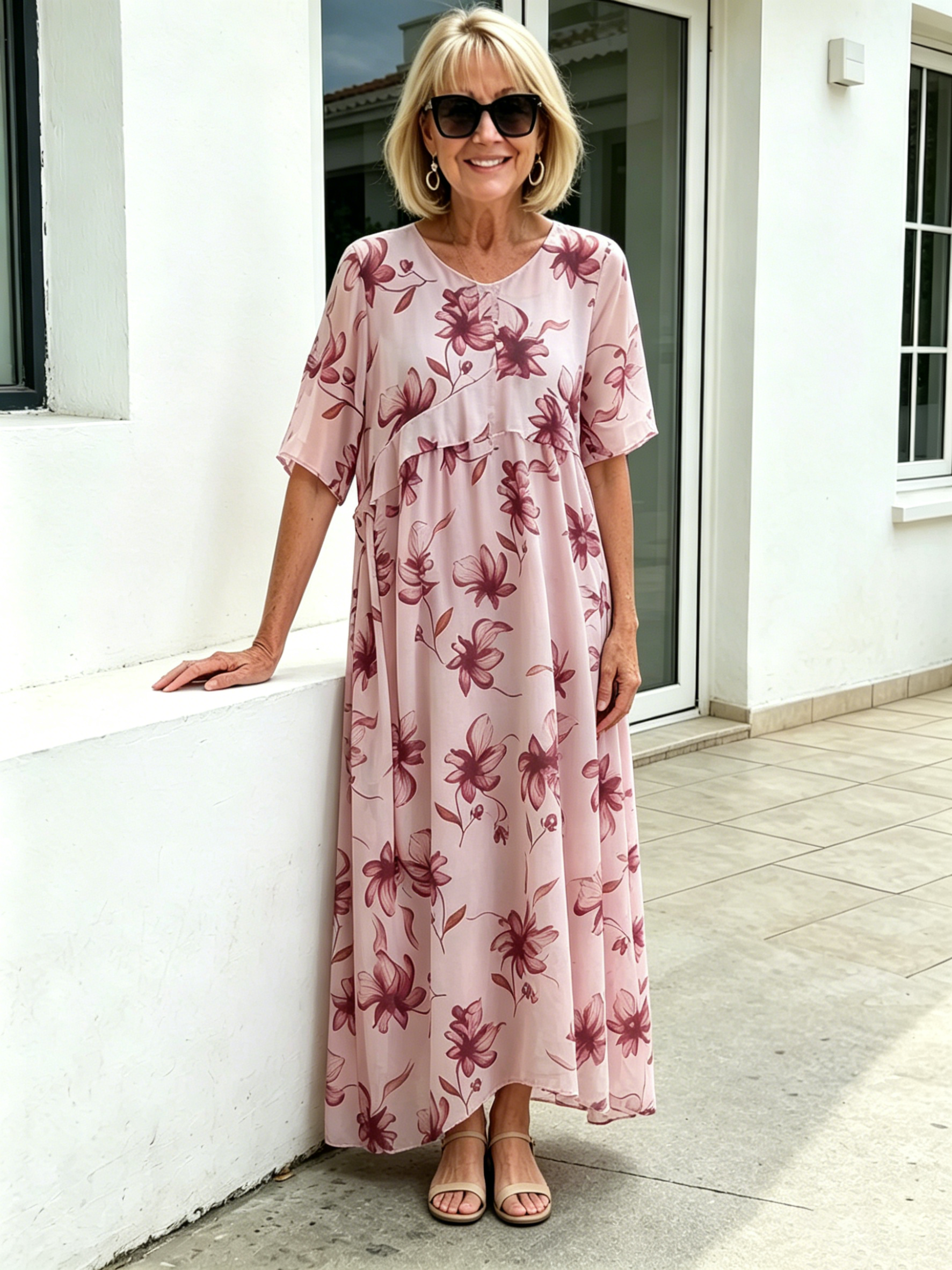 Blush Floral Maxi Dress