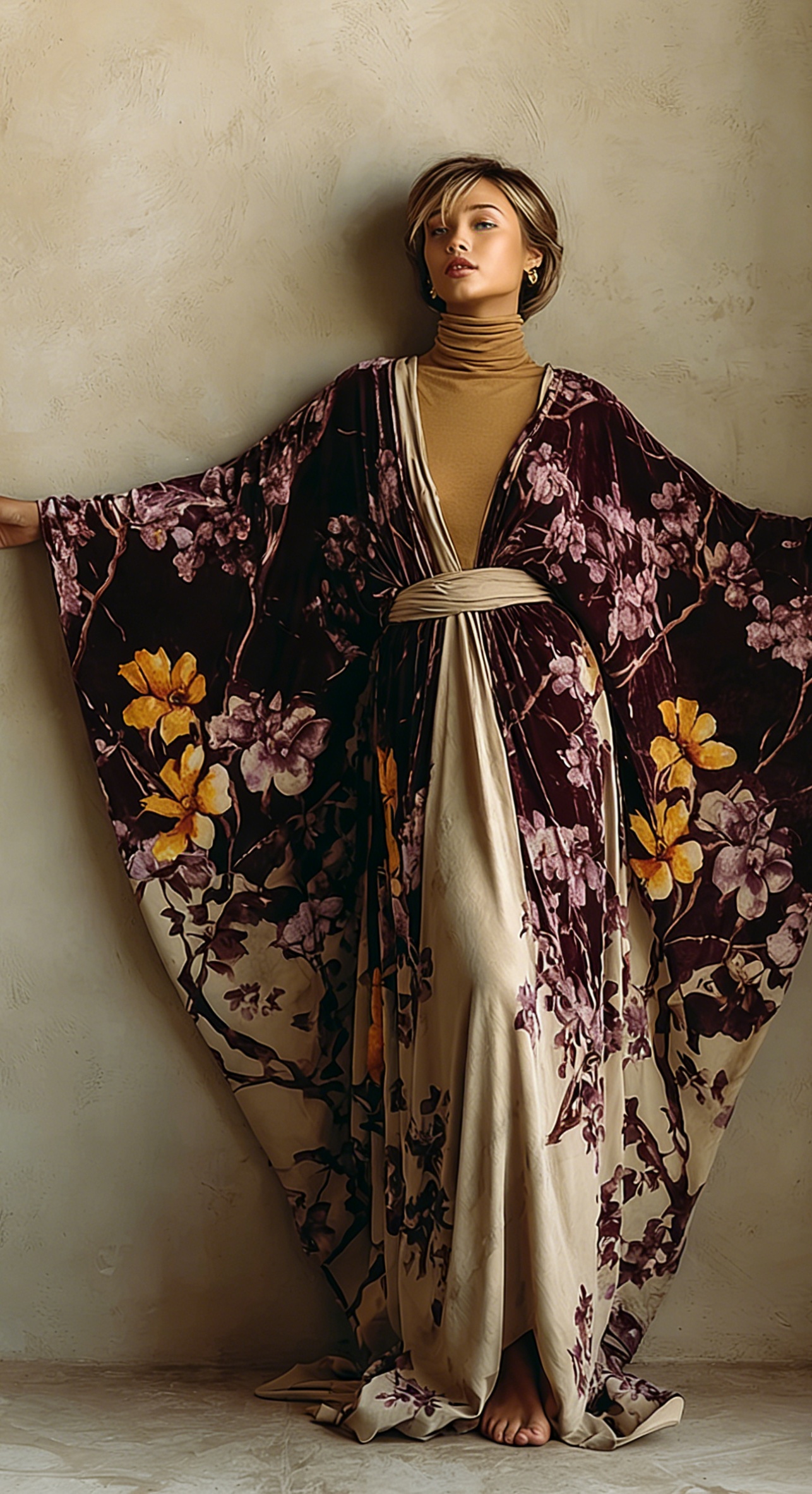 Women's Elegant Vintage Printed Robe