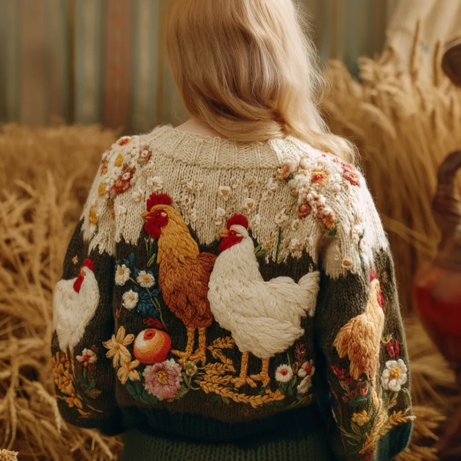 Women's Autumn/winter Thanksgiving Round Neck Warmth-giving Knit Sweater