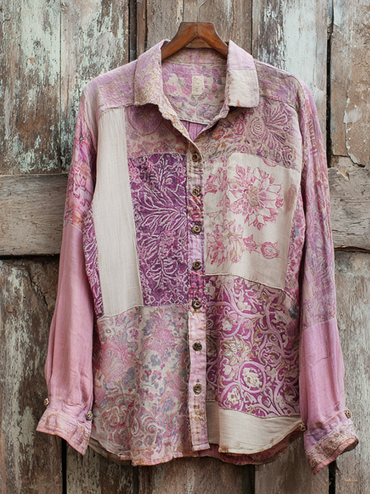 Bohème Floral Patchwork Casual Shirt