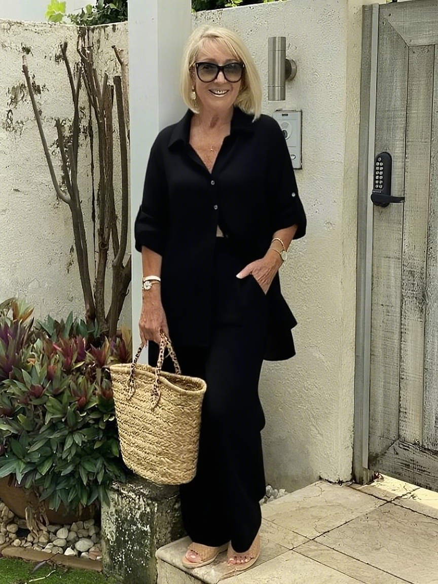 Linen-Blend Two-Piece Set