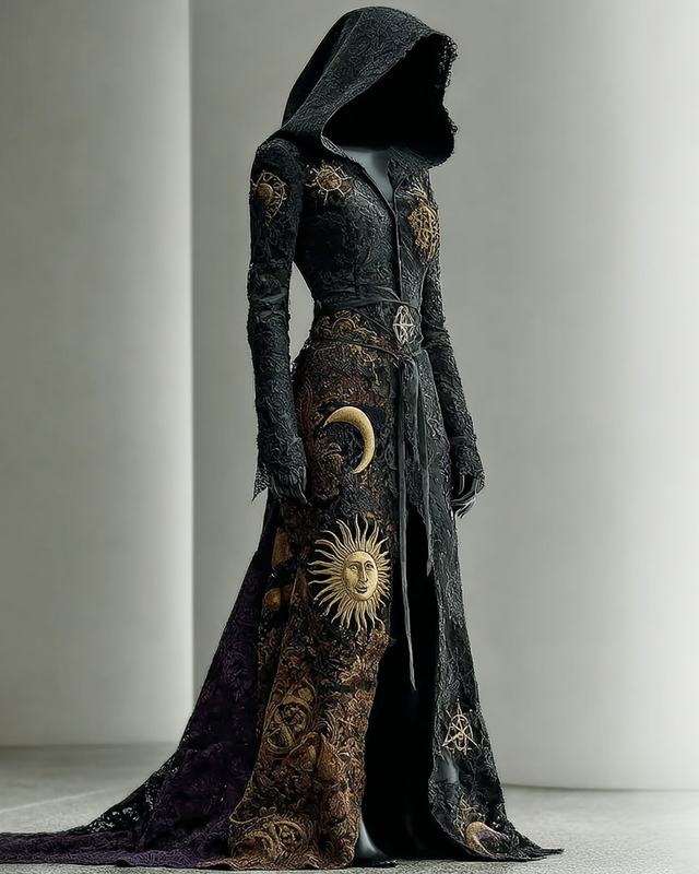 Bohemian style Contrasting Lace Embroidered Evening Dress 7a26