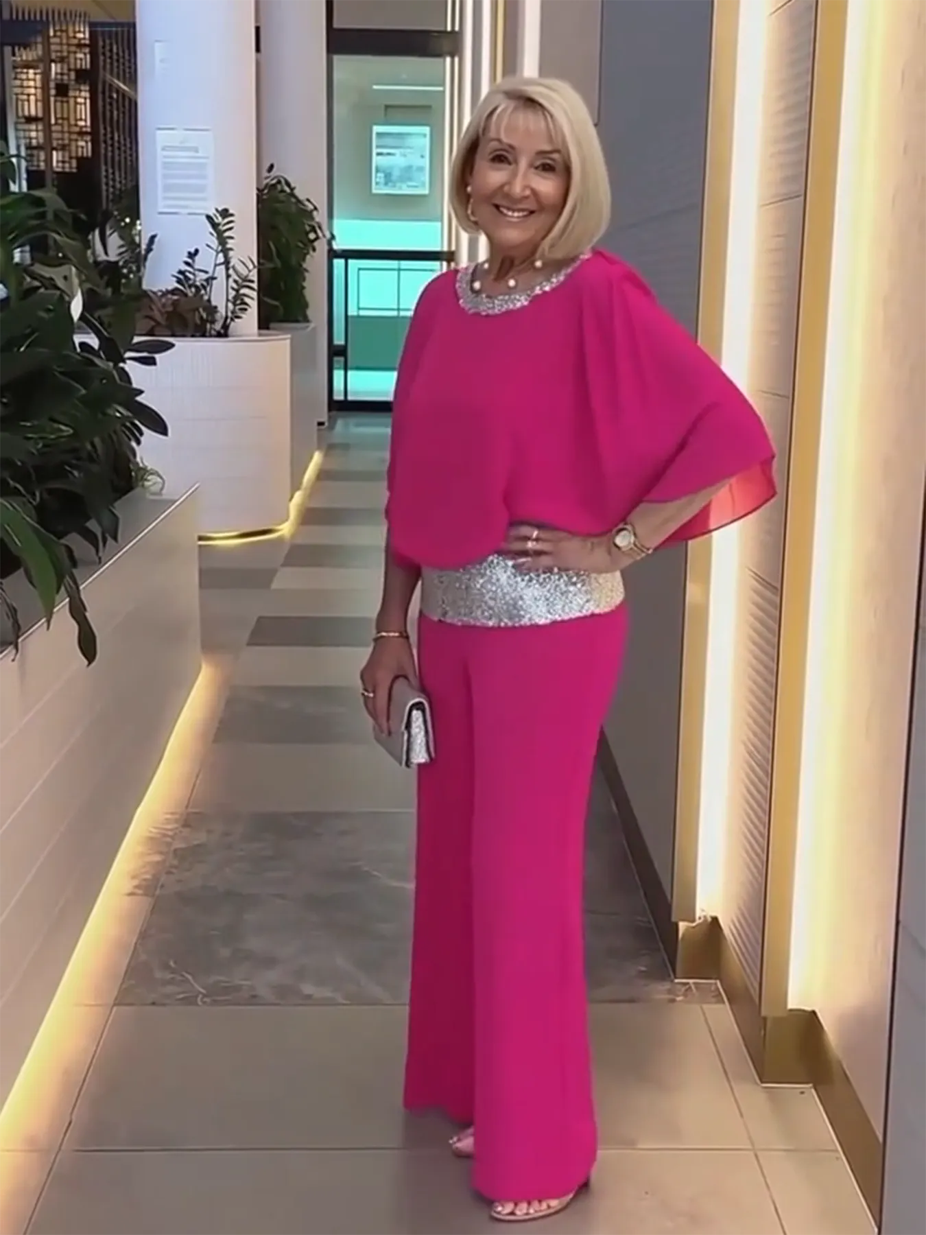 Pink Chiffon Two-Piece Set