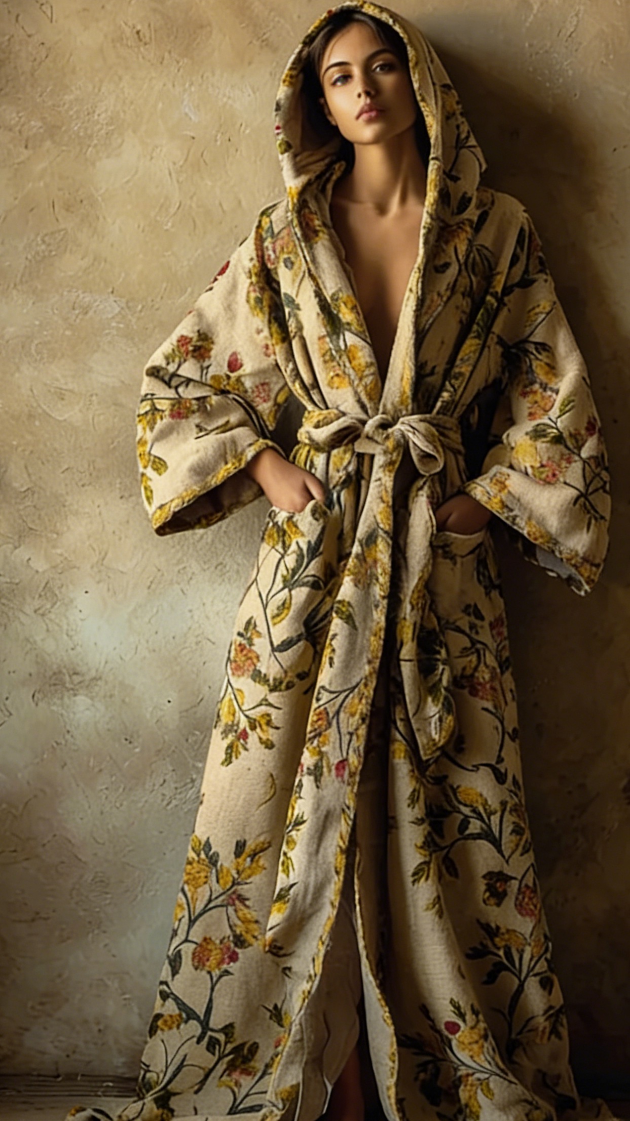Women's Autumn and Winter Cotton Velvet Blended Robe