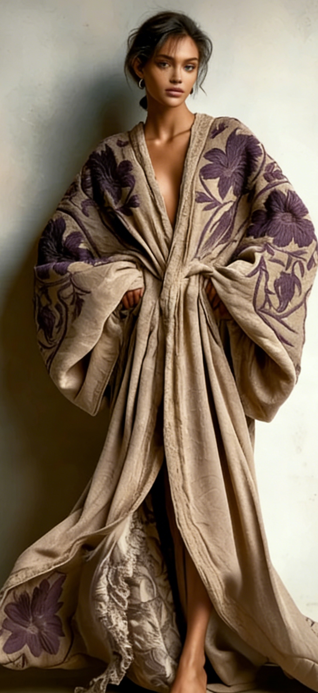 Women's Autumn and Winter Cotton Velvet Blended Robe (With Belt)