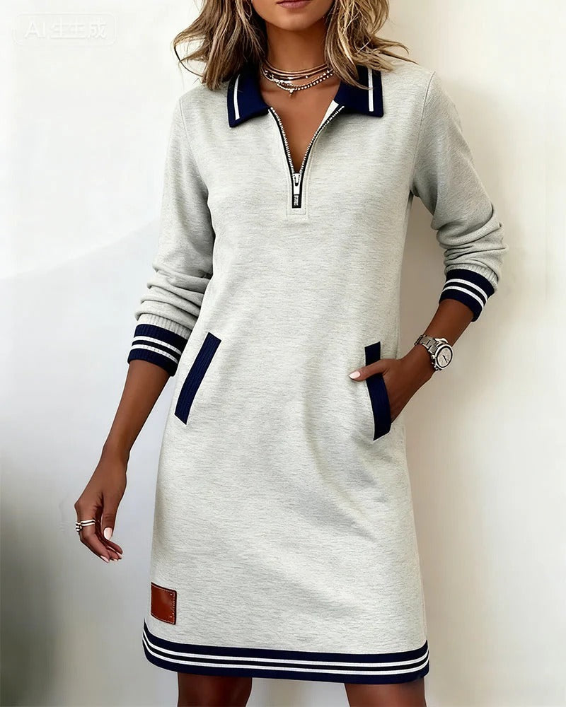 Chic Long-Sleeve Cotton Dress