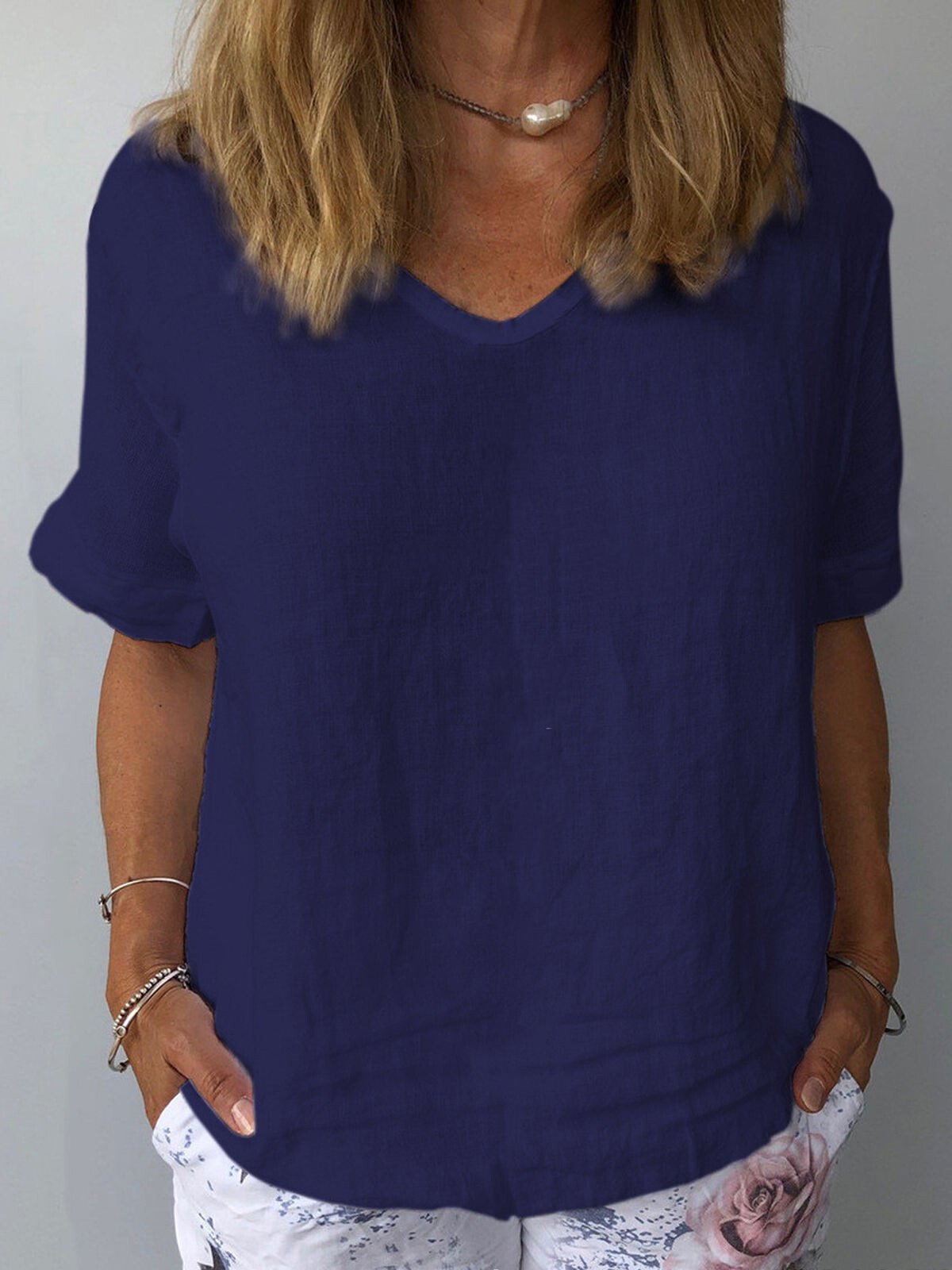 Pure Color Casual Cotton Shirt