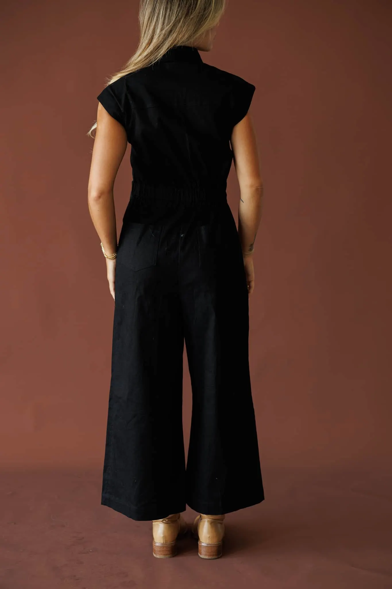 Twill Wide-Leg Jumpsuit