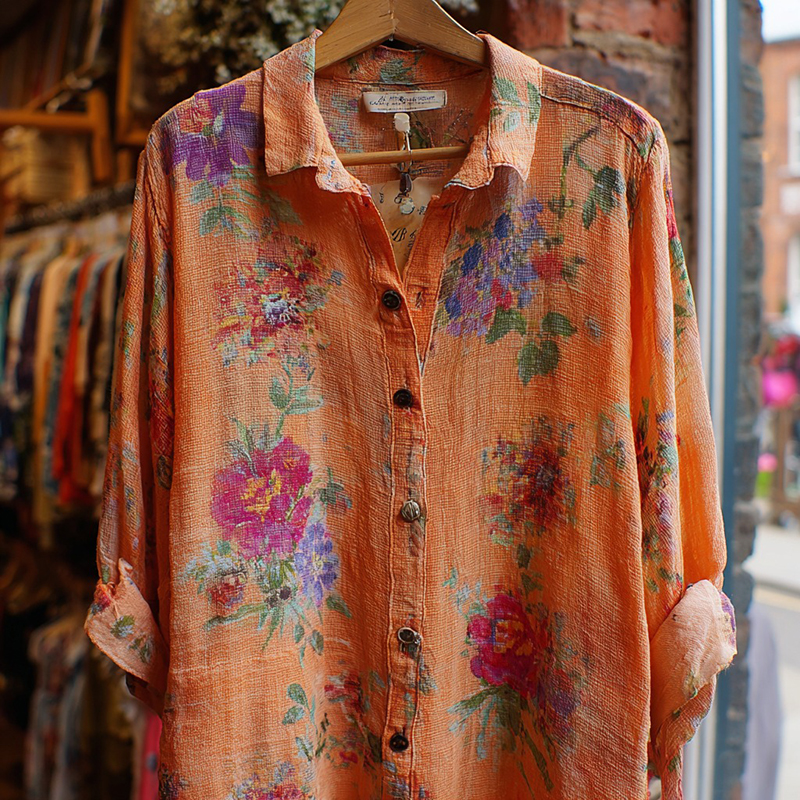 Women's Bohemian Floral Print Casual Long-sleeved Shirt