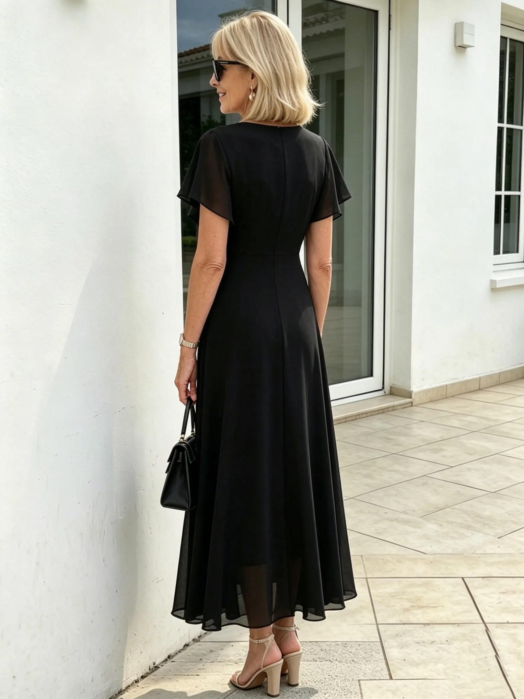 Plum Chiffon Maxi Dress