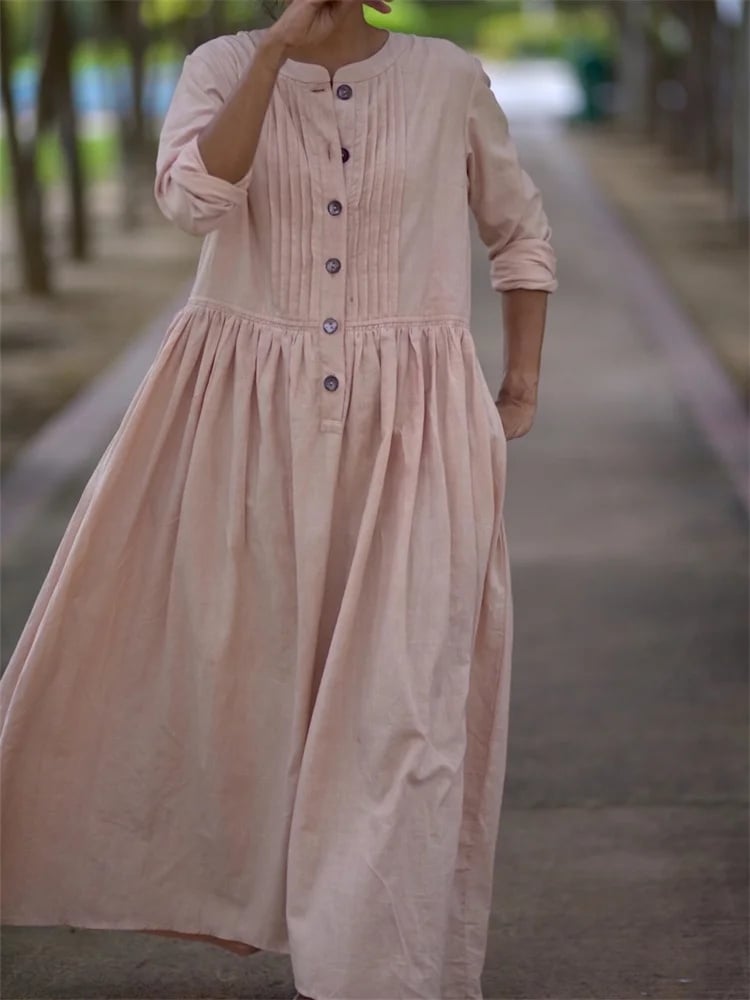 Cotton & Linen Loose Casual Dress