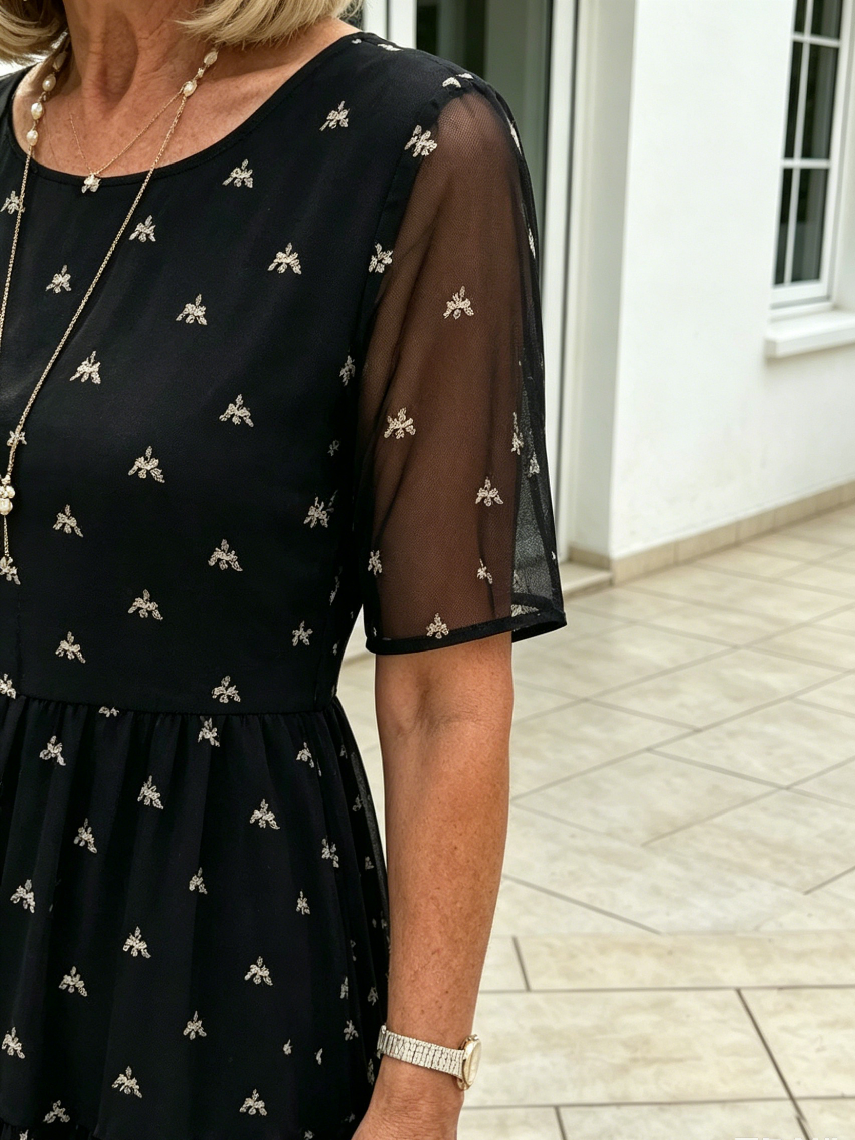 Black Polka Dot Midi Dress