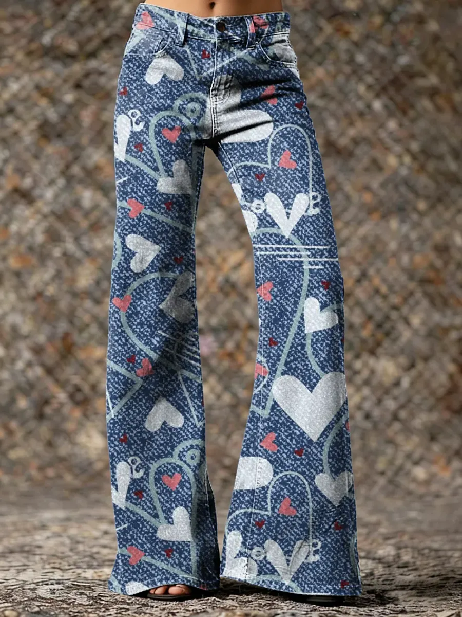 Ethnicity Love Art Women's Print Casual Wide Leg Pants
