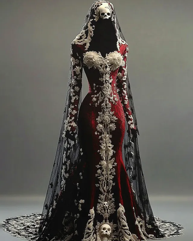Bohemian style Contrasting Lace Embroidered Evening Dress 91c0