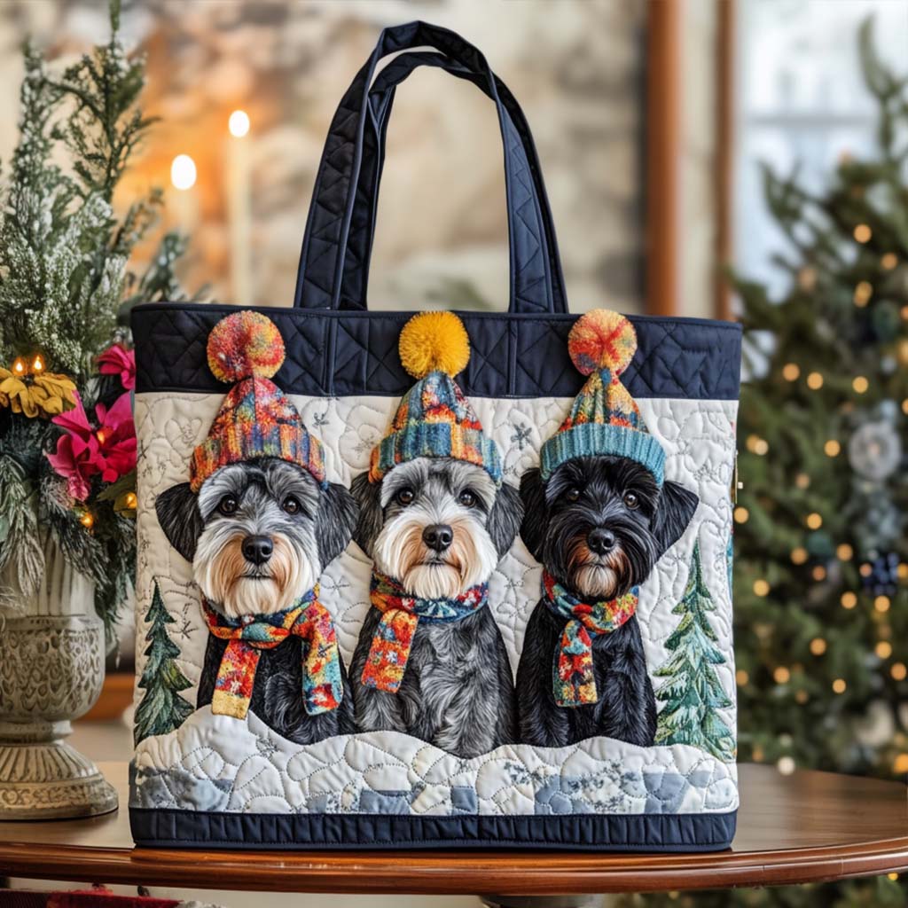 Schnauzer Quilted Tote Bag