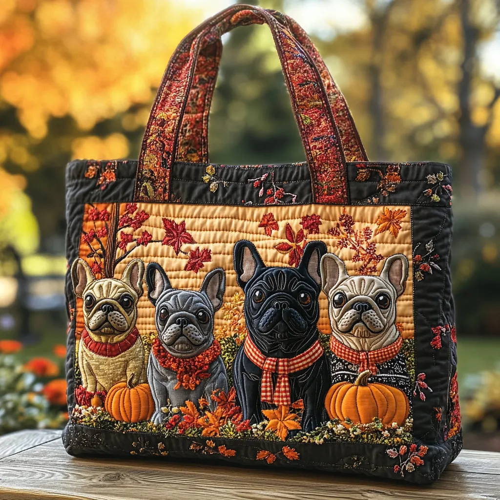 French Bulldog Quilted Tote Bag