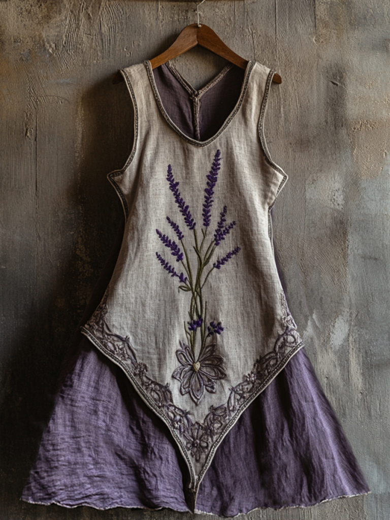 Vintage Celtic Knot With Lavender Pattern Tank Dress