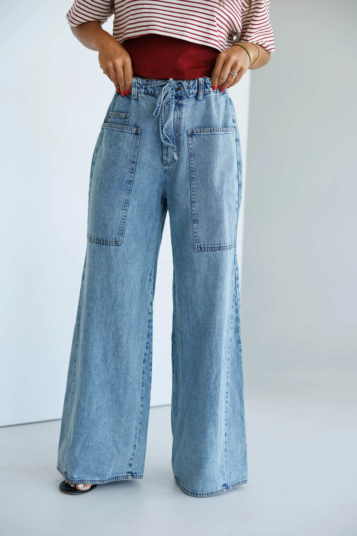 Washed Wide-Leg Jeans