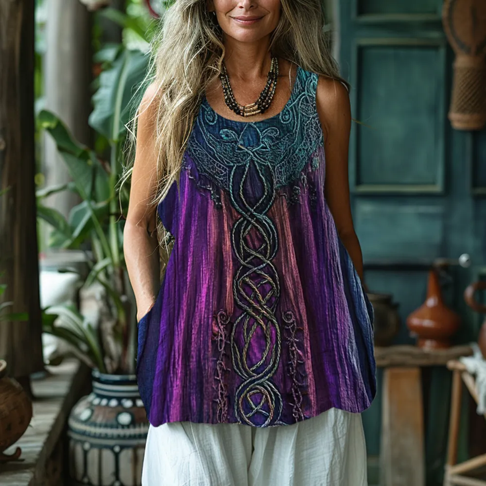 Vintage Celtic Mythology Gradient Lace Tank