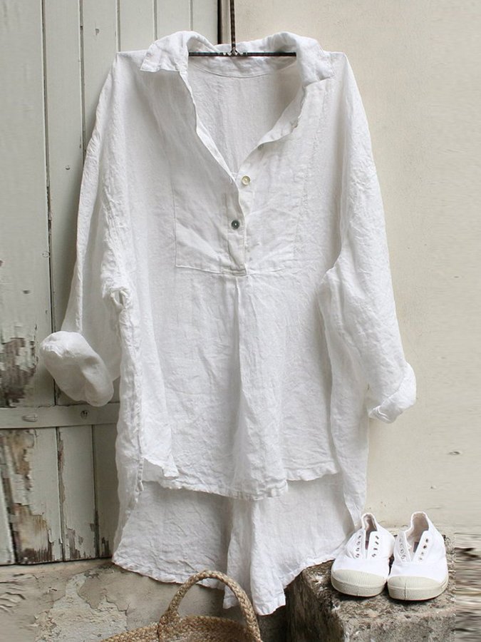 Casual Loose Cotton Linen Shirt