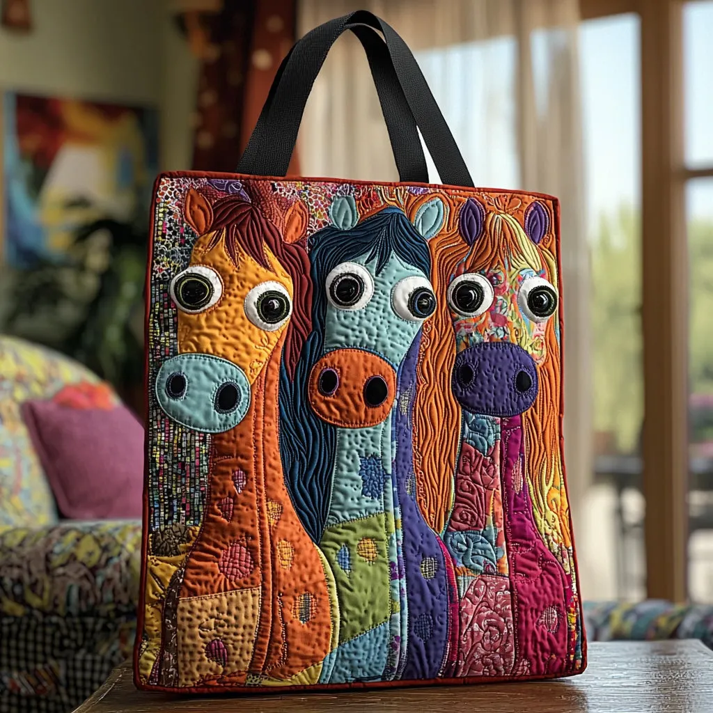 Horse Quilted Tote Bag