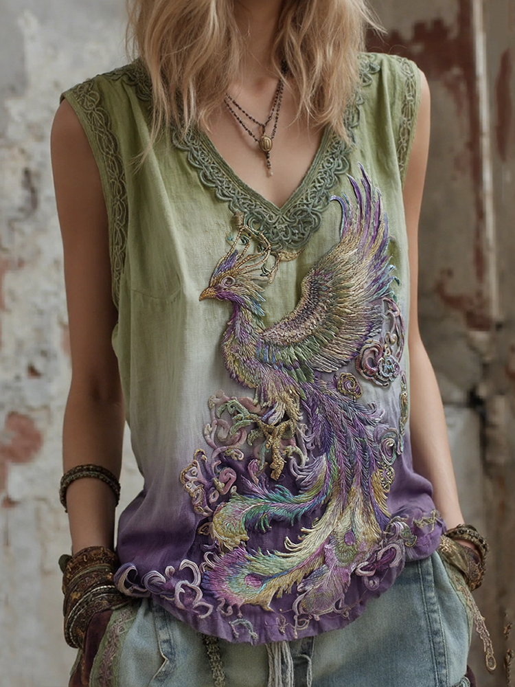 Women's Viking Celtic Phoenix Totem Gradient Tank Top