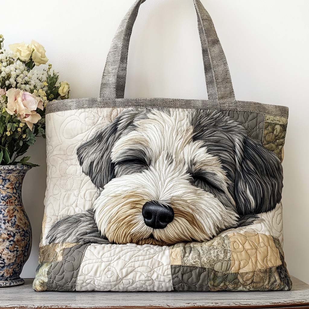 Schnauzer Quilted Tote Bag