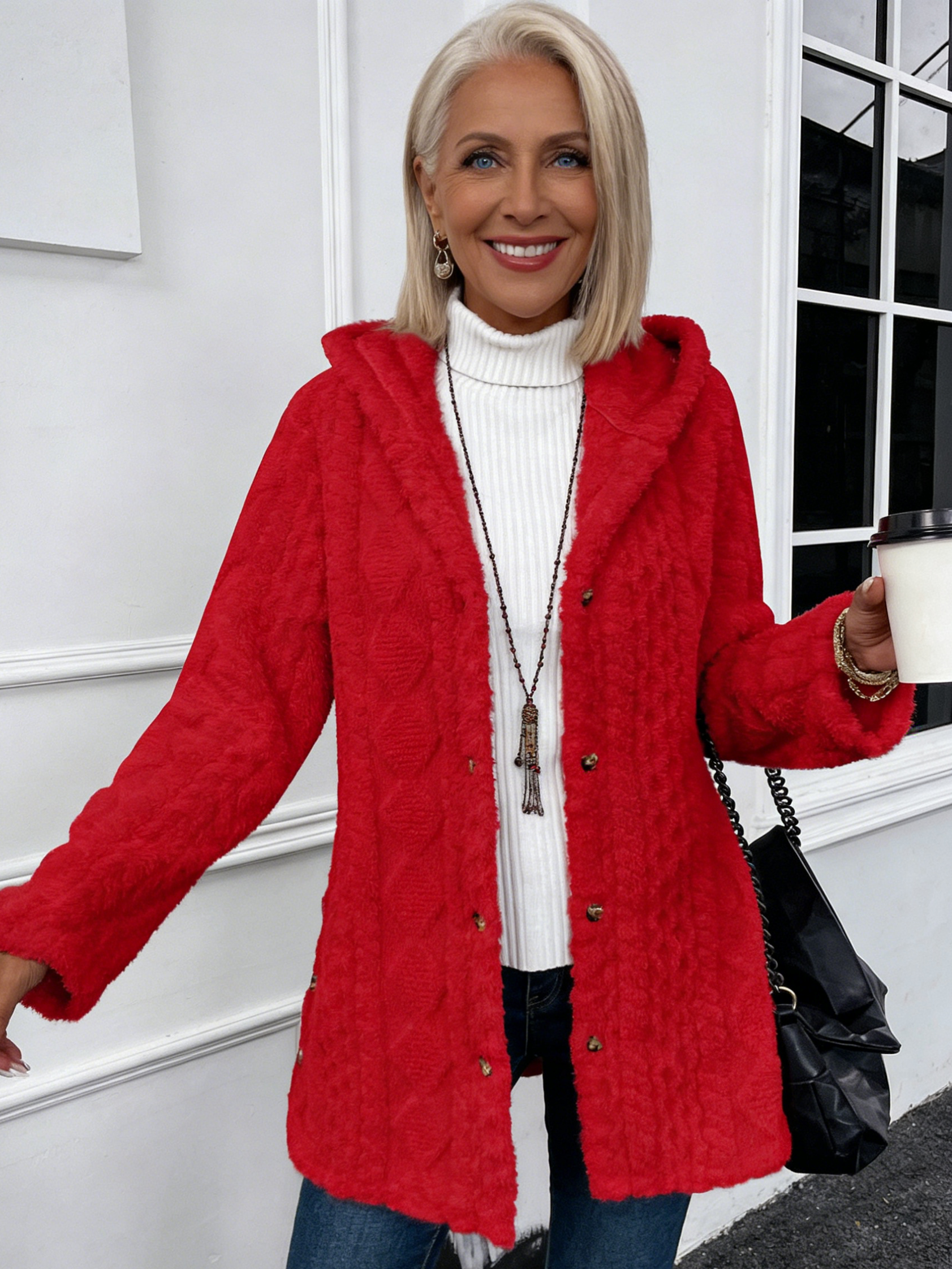 Cream Cable-Knit Hooded Cardigan