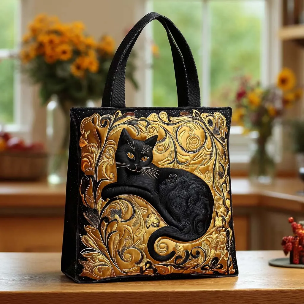 Cat Quilted Tote Bag